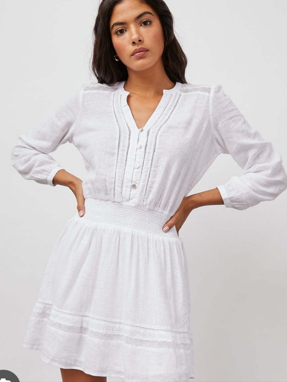 Rails "Jasmine" linen blend lace detail dress Sz M